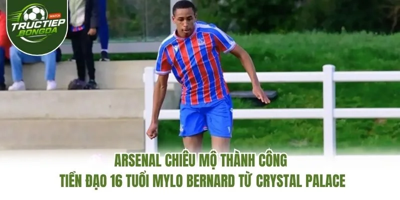 Arsenal chiêu mộ thành công tiền đạo 16 tuổi Mylo Bernard từ Crystal Palace