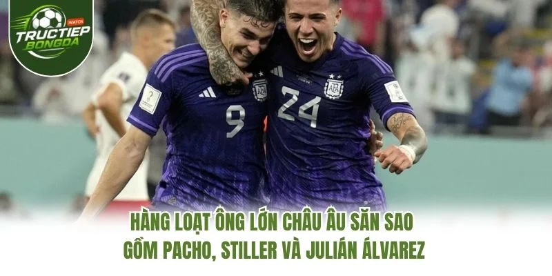 Hàng loạt ông lớn châu Âu săn sao gồm Pacho, Stiller và Julián Álvarez Hàng loạt ông lớn châu Âu săn sao gồm Pacho, Stiller và Julián Álvarez